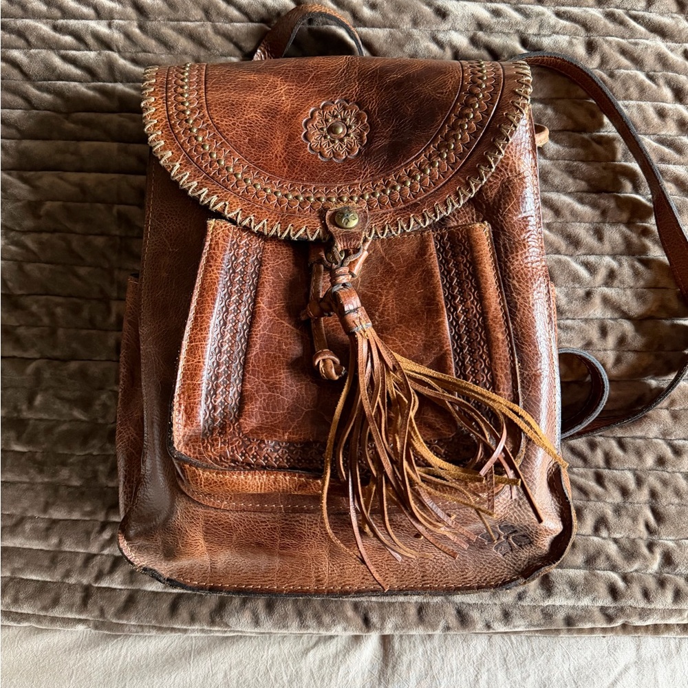 Patricia Nash Brown Leather Backpack